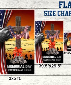 memorial day flag remember and honor god bless our troops christian cross american flag mln134f 5735