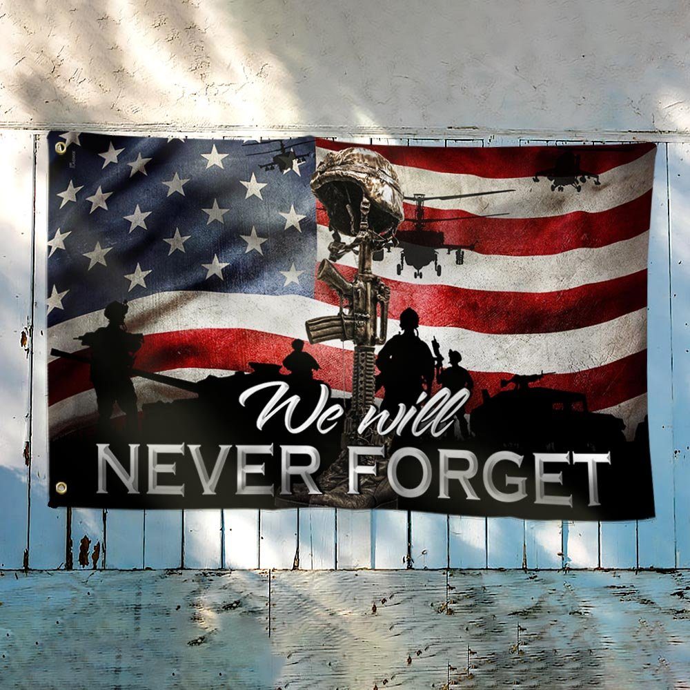 Memorial Day Flag We Will Never Forget American Veteran Flag QTR123GF - Image 3