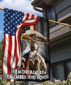Memorial Day Remember And Honor, U.S. Veteran American Eagle Flag TPT730F