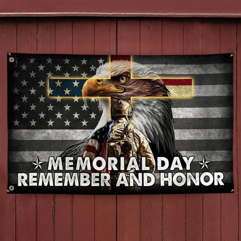 Memorial Day Remember and Honor Veteran American Eagle Grommet Flag TPT725GF - Image 3