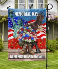 Memorial Day Remember and Honor Veteran Boots Flag MLN1280F