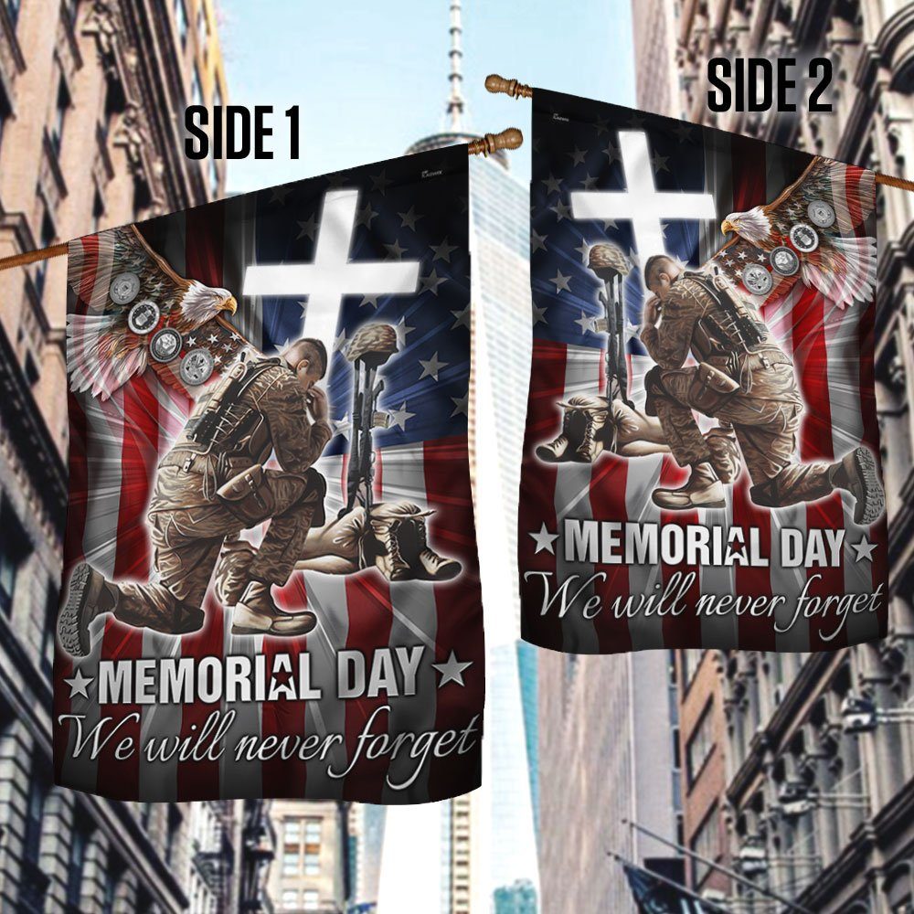 Memorial Day Veteran Flag Memorial Day We Will Never Forget LHA2140F - Image 3