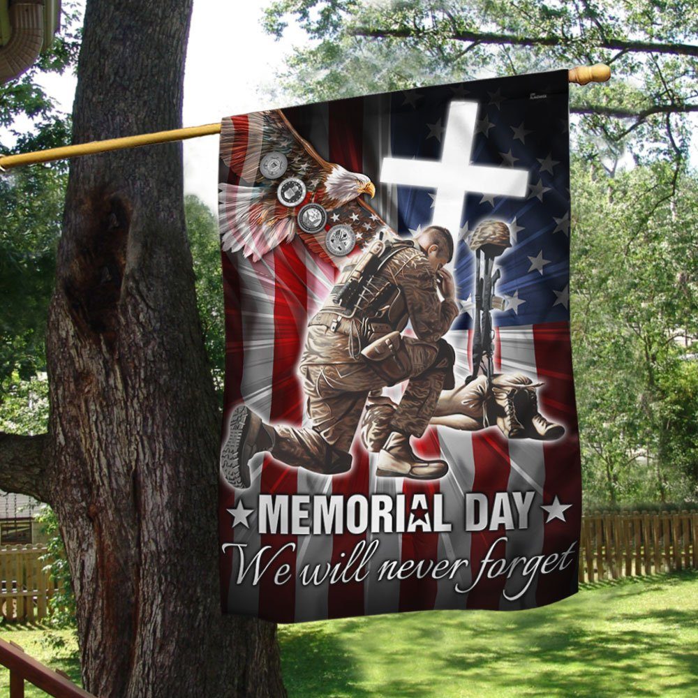 Memorial Day Veteran Flag Memorial Day We Will Never Forget LHA2140F - Image 2