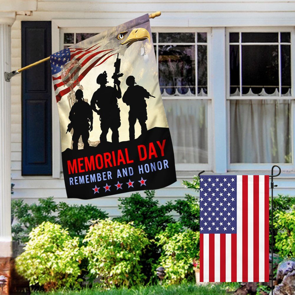 Memorial Day Veteran Remember And Honor Two-Sided Flag TPT781F - Image 5