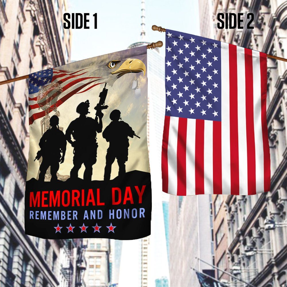 Memorial Day Veteran Remember And Honor Two-Sided Flag TPT781F - Image 2