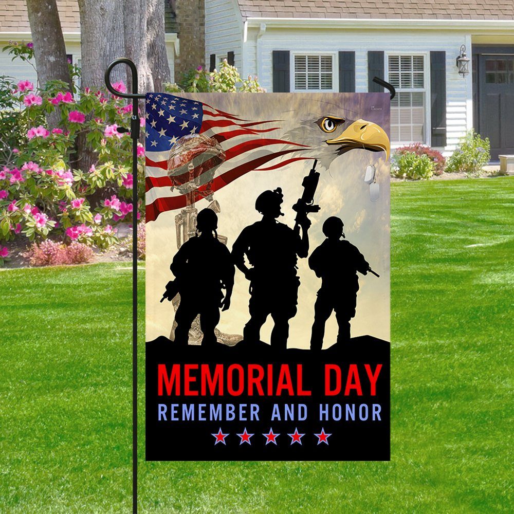 Memorial Day Veteran Remember And Honor Two-Sided Flag TPT781F - Image 3