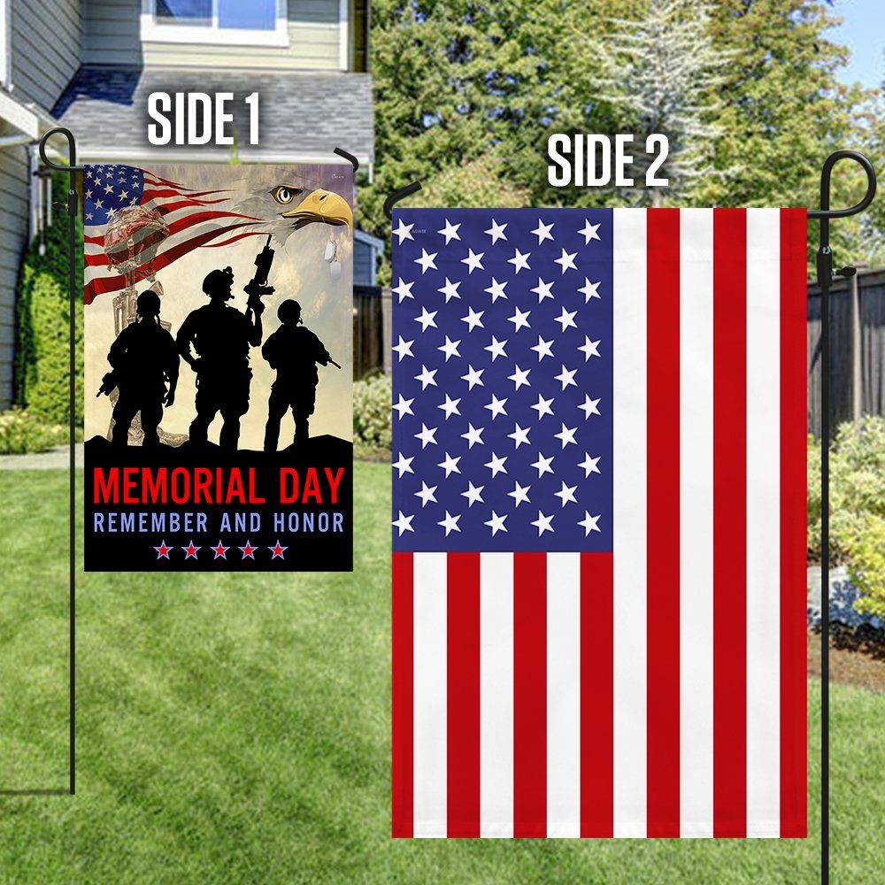 Memorial Day Veteran Remember And Honor Two-Sided Flag TPT781F - Image 4