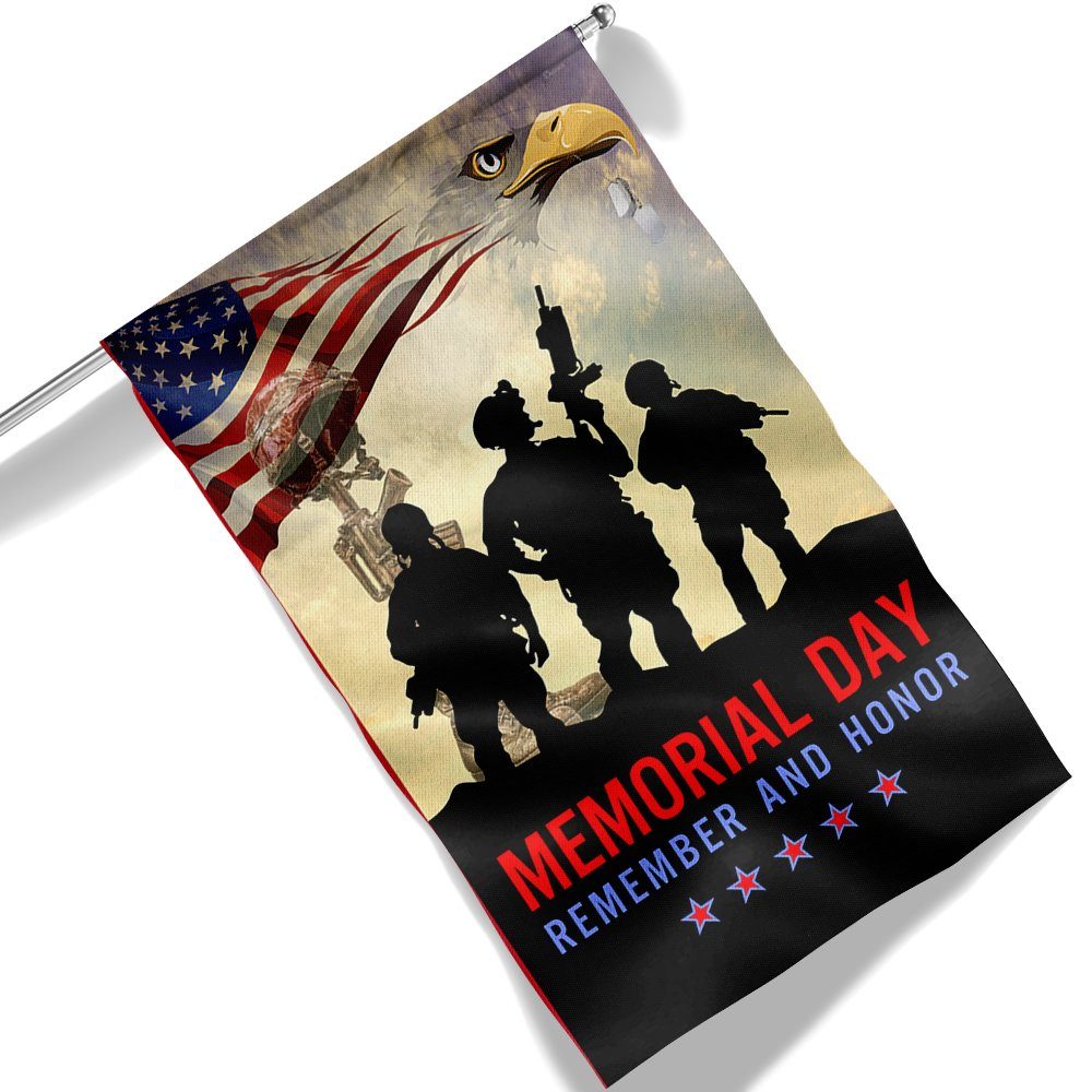 Memorial Day Veteran Remember And Honor Two-Sided Flag TPT781F - Image 6