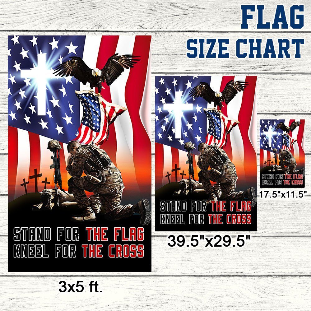 Memorial Day Veteran Stand For The Flag Kneel For The Cross Flag MLN1176F - Image 8