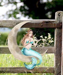 mermaid on the moon hanging metal sign qnk1005msv11 5046