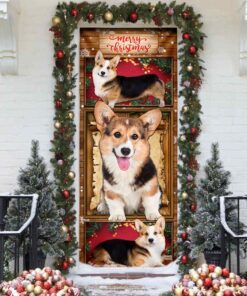 merry christmas. corgi christmas door cover 4766