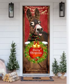Merry Christmas. Donkey Smile Christmas Door Cover