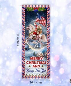 merry christmas and happy new year door cover santa riding horse bnn635d 1897