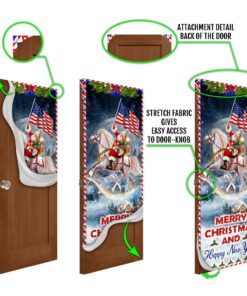 merry christmas and happy new year door cover santa riding horse bnn635d 5289