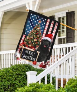 merry christmas black goldendoodle flag 5721