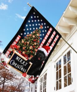 merry christmas black goldendoodle flag 5996