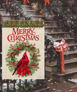 merry christmas cardinal flag 1662