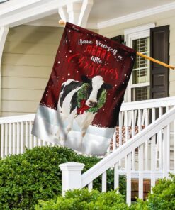 merry christmas cattle flag 2037
