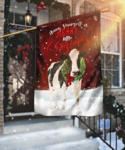 merry christmas cattle flag 6289