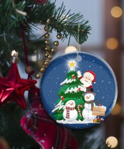 merry christmas ceramic ornament santa snowman christmas tree tqn603o 3139