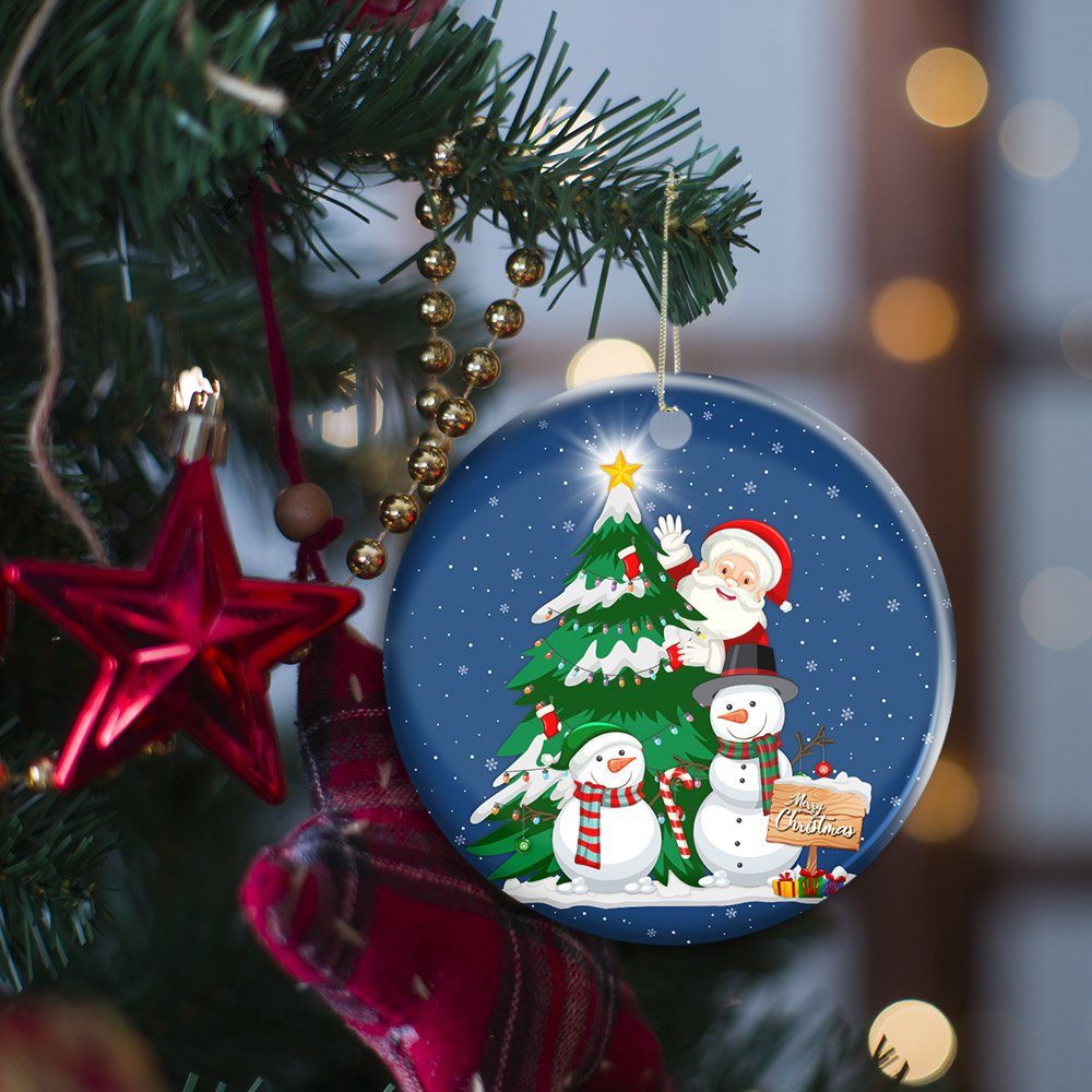 Merry Christmas Ceramic Ornament Santa Snowman Christmas Tree TQN603O - Image 2
