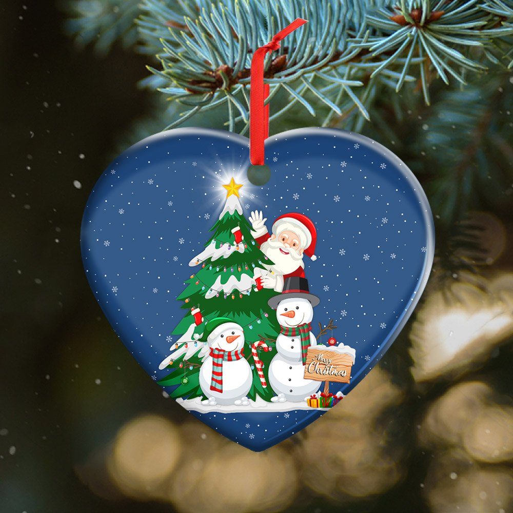 Merry Christmas Ceramic Ornament Santa Snowman Christmas Tree TQN603O - Image 3