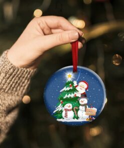merry christmas ceramic ornament santa snowman christmas tree tqn603o 4459