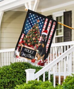 merry christmas dobermann flag 1683
