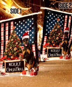 merry christmas dobermann flag 3375