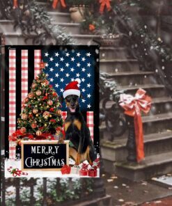 merry christmas dobermann flag 4372