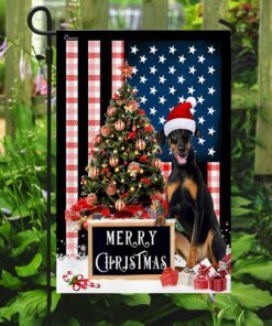 merry christmas dobermann flag 6450