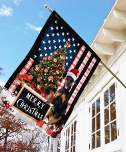 merry christmas dobermann flag 7034