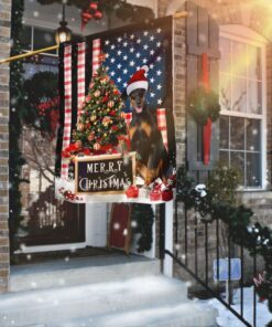 Merry Christmas Dobermann Flag