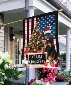 merry christmas dobermann flag 7494