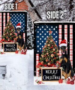 merry christmas dobermann flag 8842
