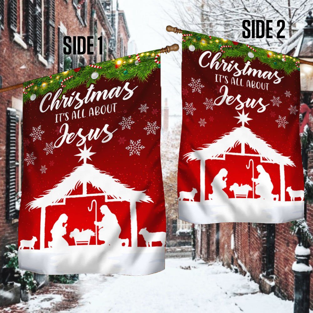Merry Christmas Flag, Christmas It's all about Jesus, Nativity Of Jesus QNN653F - Image 3