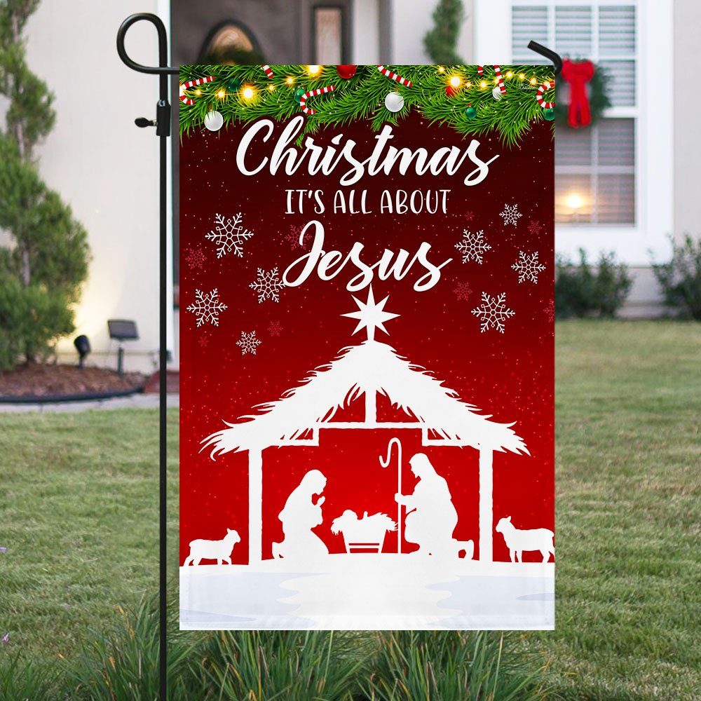 Merry Christmas Flag, Christmas It's all about Jesus, Nativity Of Jesus QNN653F - Image 5