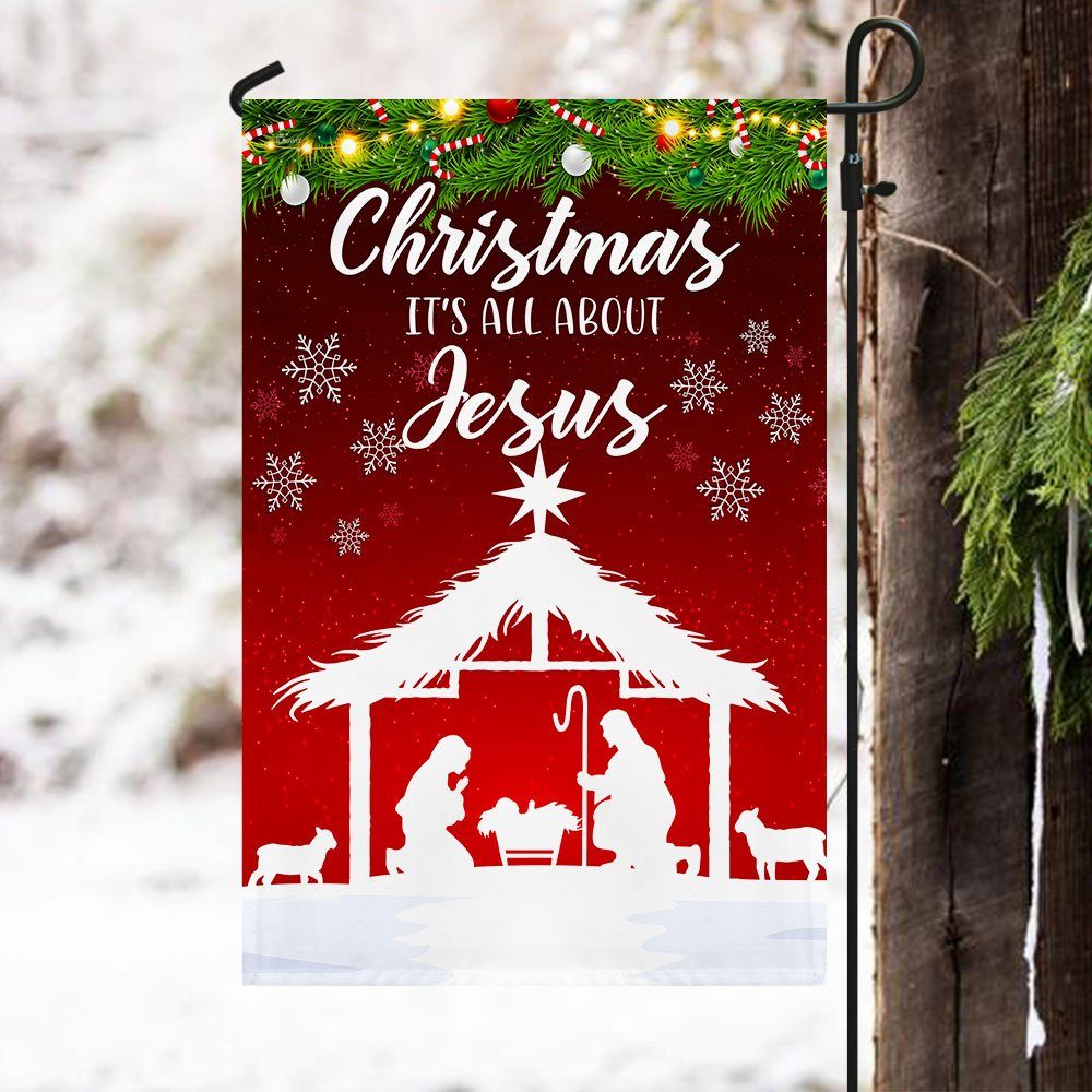 Merry Christmas Flag, Christmas It's all about Jesus, Nativity Of Jesus QNN653F - Image 4