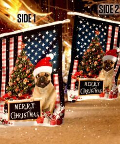 merry christmas french bulldog flag 1580