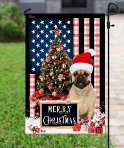 merry christmas french bulldog flag 2917