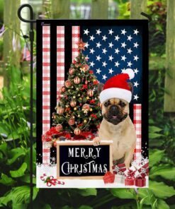 merry christmas french bulldog flag 4660