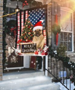 Merry Christmas French Bulldog Flag