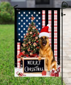 merry christmas german shepherd flag 4596
