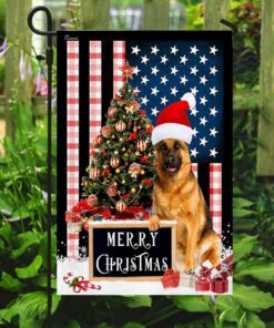 merry christmas german shepherd flag 4673