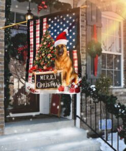 Merry Christmas German Shepherd Flag
