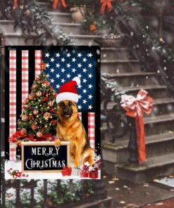 merry christmas german shepherd flag 8718