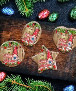 merry christmas gnome ceramic ornament 1197