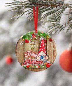 merry christmas gnome ceramic ornament 7742