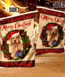 merry christmas golden retriever flag 1504