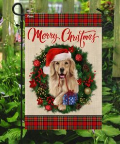 merry christmas golden retriever flag 4977